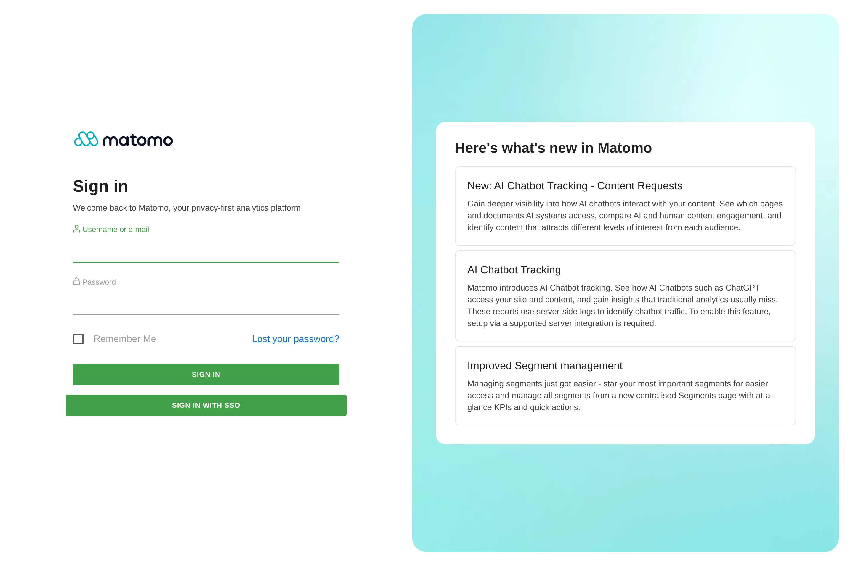 AuthSaml: Matomo login with single sign-on