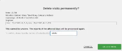 DeleteVisitsFilter: confirmation before deleting