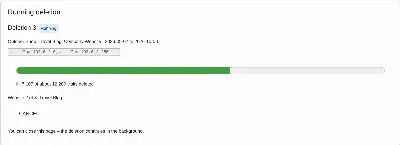 DeleteVisitsFilter: progress of a deletion job