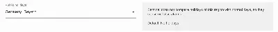 The public holidays of a website in its settings, here a German state.
